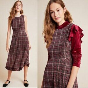 Anthropologie eri + ali Romy plaid midi dress small